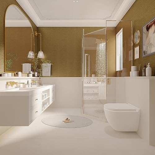 VOLEAAR Brass Color Matte Gold Contact Paper 15.7 x 393.7 Inches Peel and Stick Vinyl Self Adhesive Waterproof Wallpaper for Kitchen Cabinet Countertop Dishwasher Appliances Wrap Fridge Cover - Image 5
