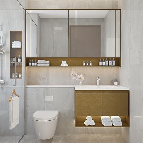 VOLEAAR Brass Color Matte Gold Contact Paper 15.7 x 393.7 Inches Peel and Stick Vinyl Self Adhesive Waterproof Wallpaper for Kitchen Cabinet Countertop Dishwasher Appliances Wrap Fridge Cover - Image 4