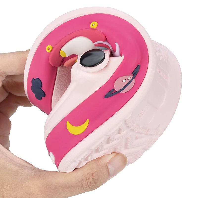 XPKWS Kids Clogs Boys Girls Toddler Sandals Garden Slipper Unisex-Child Cute Cartoon Slides Beach Water Shoes,Cute Pink,27 - Image 2