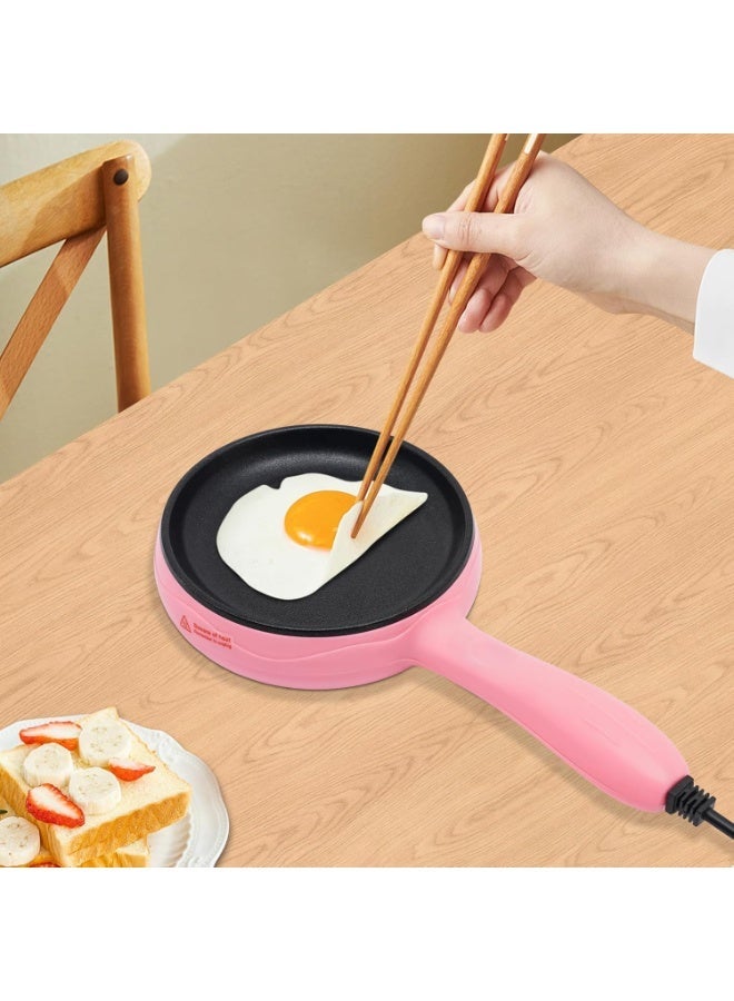 Yonsya Household Mini Electric Frying Pan, 2 in 1 Electric Egg Boiling Steamer Egg Frying Pan, Egg Boiler Electric Automatic Off with Egg Boiler Machine  Non-stick Kettle for Frying Fried Eggs, Meat, Vegetables - Image 1