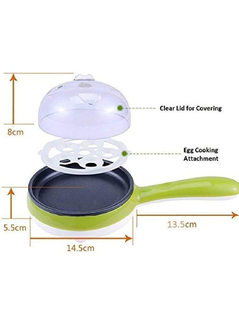 Yonsya Household Mini Electric Frying Pan, 2 in 1 Electric Egg Boiling Steamer Egg Frying Pan, Egg Boiler Electric Automatic Off with Egg Boiler Machine  Non-stick Kettle for Frying Fried Eggs, Meat, Vegetables - Image 3