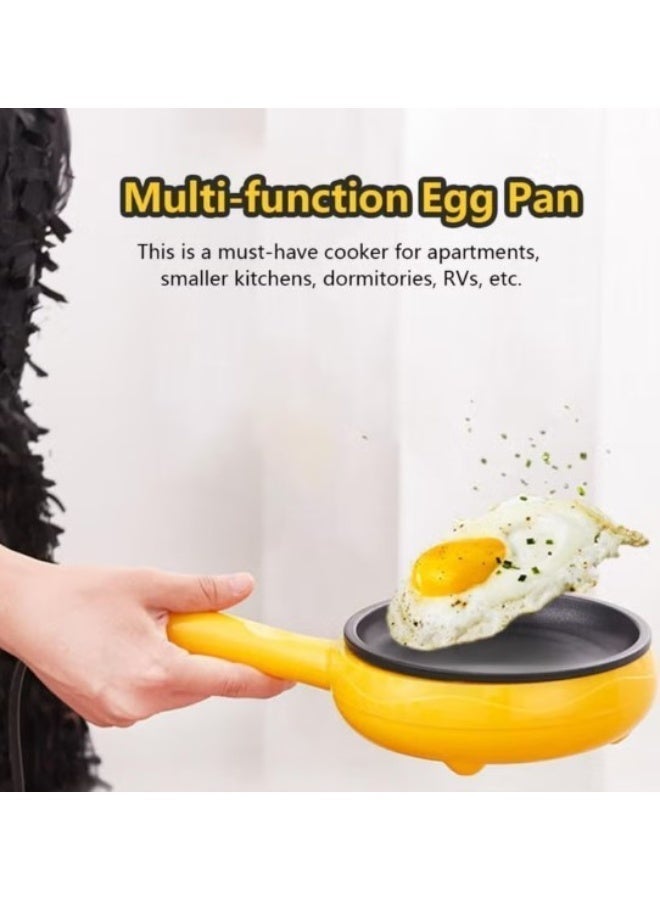 Yonsya Household Mini Electric Frying Pan, 2 in 1 Electric Egg Boiling Steamer Egg Frying Pan, Egg Boiler Electric Automatic Off with Egg Boiler Machine  Non-stick Kettle for Frying Fried Eggs, Meat, Vegetables - Image 5