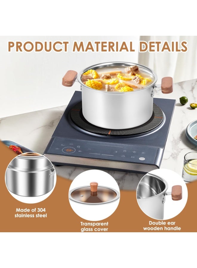 WALALLA 2-Tier Stainless Steel Steamer Pot with Steamer Insert and Mesh Basket,2.64QT Small Fryer Pot with Basket for Gas Stove Induction Cooktop, Suit for Vegetable,Soup,Cooking Chicken Wings,Chips, Fries - Image 5