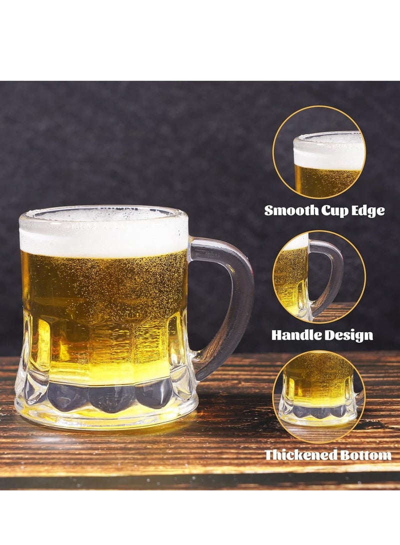 KASTWAVE 6Pcs Mini Beer Shot Glasses, Mini Glass Beer Mug with Handle, Mini Heavy Base Clear Beer Mugs, Clear Small Shot Glass for Whiskey Tequila, Mini Glassware Cups, 1.8 Ounce  - Image 2