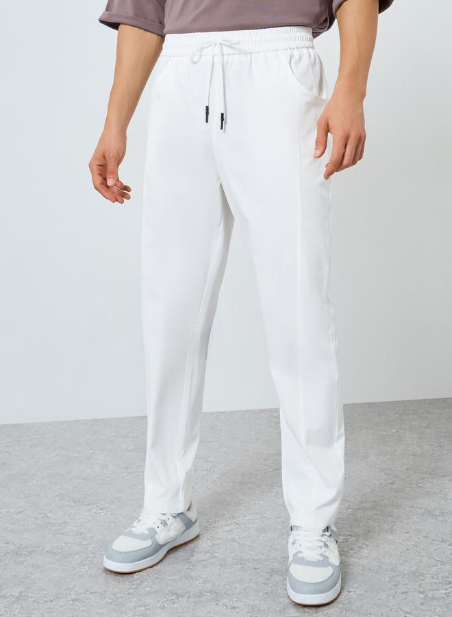 Take Two Men Solid Drawstring Waist Straight Leg Pants - Image 1