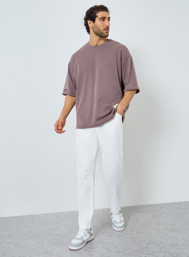 Take Two Men Solid Drawstring Waist Straight Leg Pants - Image 2