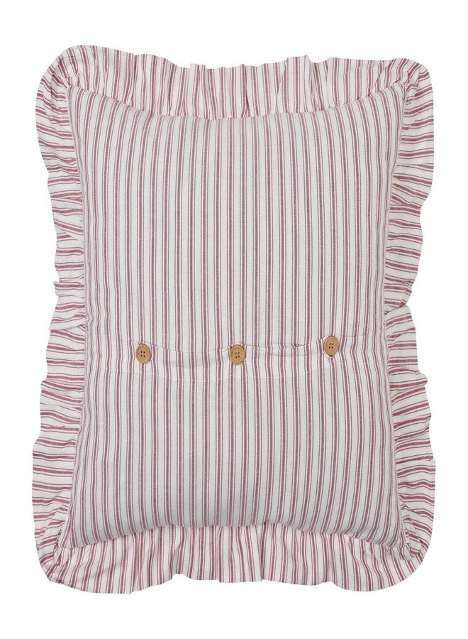 Piper Classics غطاء وسادة أوروبي مكشكش أحمر اللون من بايبر كلاسيكس، بتصميم ريفي عتيق، مناسب لغرف النوم الريفية، طوله 26 بوصة وعرضه 26 بوصة - Image 5