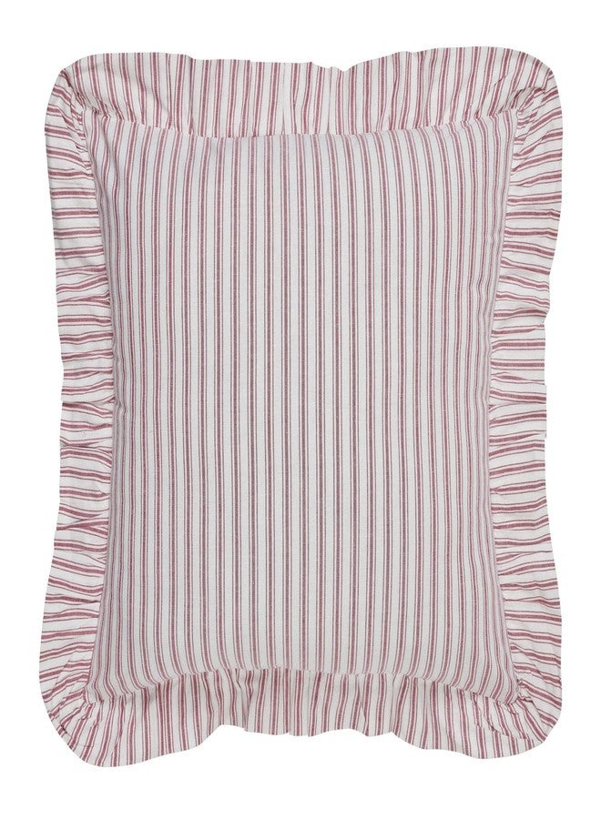 Piper Classics غطاء وسادة أوروبي مكشكش أحمر اللون من بايبر كلاسيكس، بتصميم ريفي عتيق، مناسب لغرف النوم الريفية، طوله 26 بوصة وعرضه 26 بوصة - Image 4