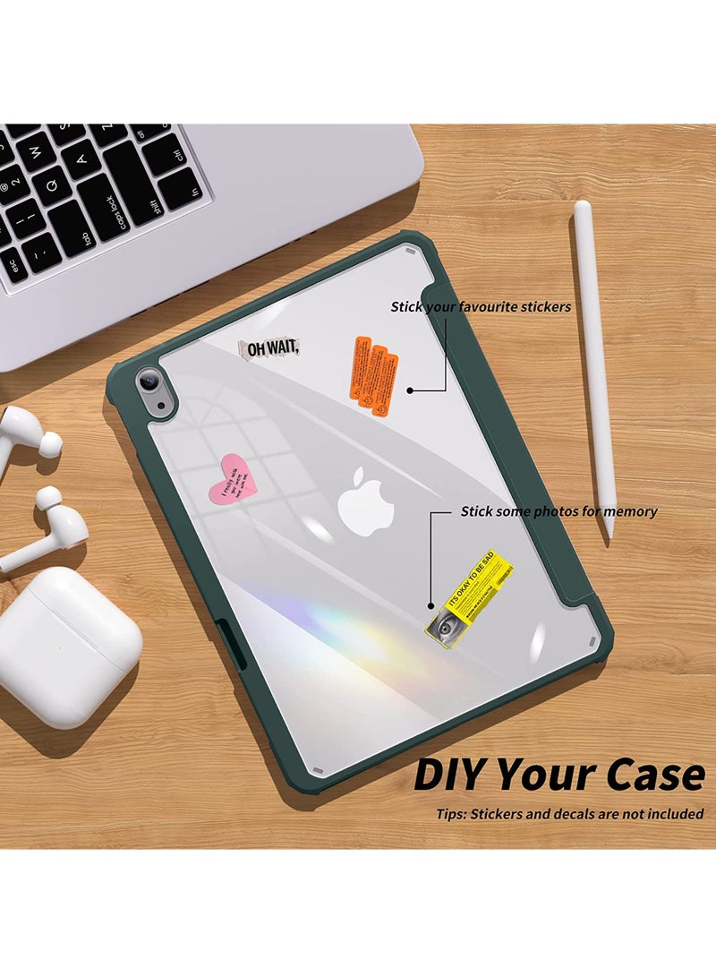 Case for iPad (A16) 11th 11 inch 2025 Gen iPad 11 Case/Case For iPad 10th Gen Case 2022 iPad 10 Case Trifold Stand Clear Transparent Shell Back with Pencil Holder Smart Cover for 11" iPad 11th 2025/10.9"iPad 10th Gen 2022