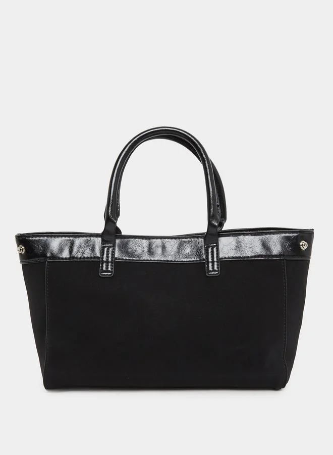 ستايلي شنطة توتي سادة مع مشبك معدني