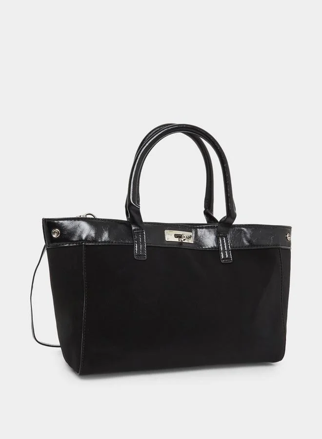 ستايلي شنطة توتي سادة مع مشبك معدني