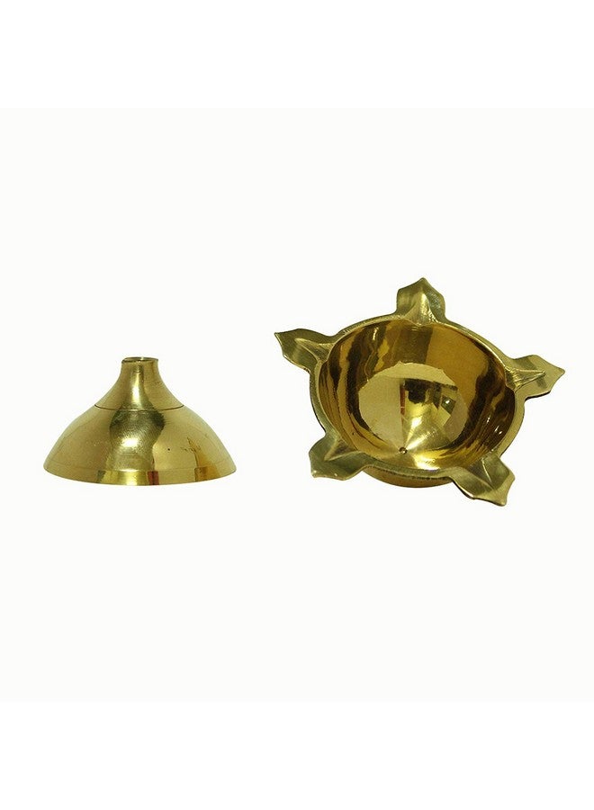Neoteric Traditional Brass Fancy Five Face Diya Pooja Oil Lamp for Home and Office, Temple | Festival Decoration Oil Lamp for Pooja and Worship Decoration Pack of 4 - Image 2