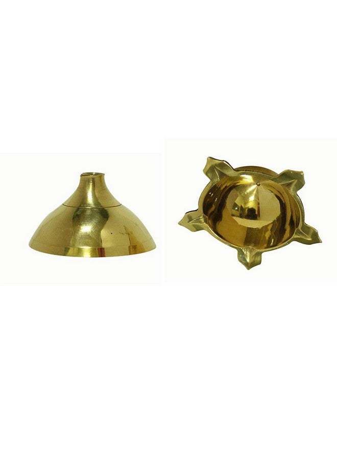 Neoteric Traditional Brass Fancy Five Face Diya Pooja Oil Lamp for Home and Office, Temple | Festival Decoration Oil Lamp for Pooja and Worship Decoration Pack of 4 - Image 5