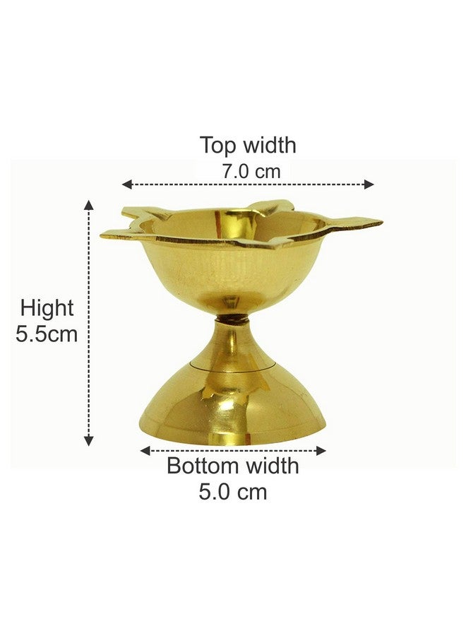 Neoteric Traditional Brass Fancy Five Face Diya Pooja Oil Lamp for Home and Office, Temple | Festival Decoration Oil Lamp for Pooja and Worship Decoration Pack of 4 - Image 4