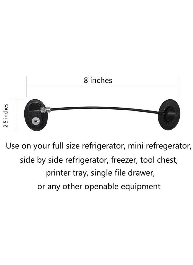 REZIPO - Refrigerator Door Lock With 2 Keys File Drawer Lock Freezer Door Lock And Child Safety Cabinet Lock By Rezipo Black - Image 1