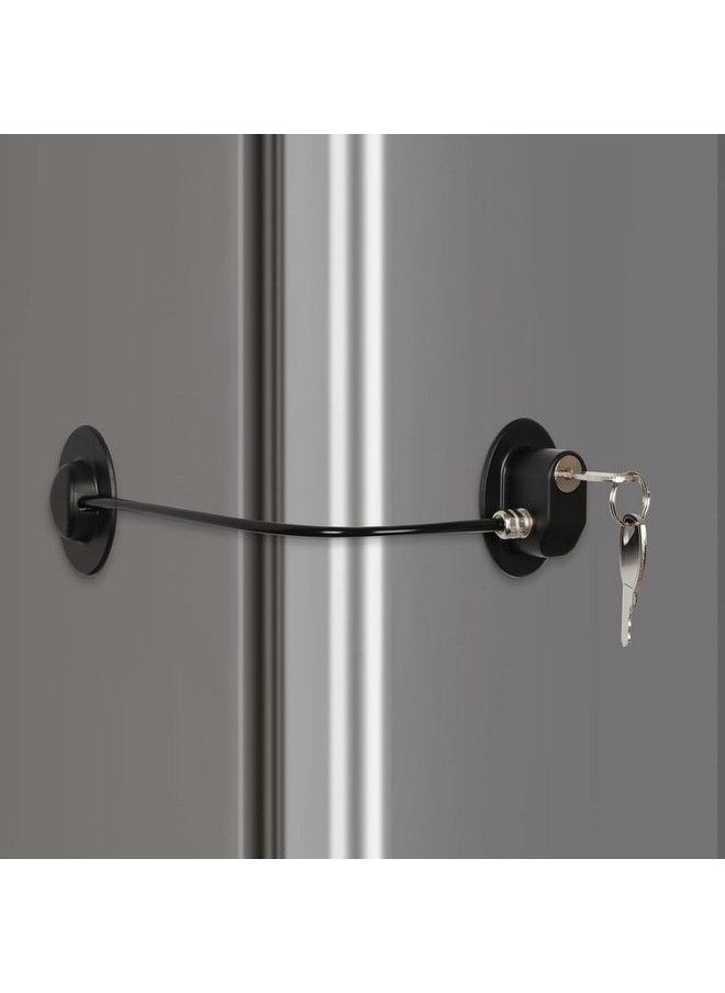 REZIPO - Refrigerator Door Lock With 2 Keys File Drawer Lock Freezer Door Lock And Child Safety Cabinet Lock By Rezipo Black - Image 1
