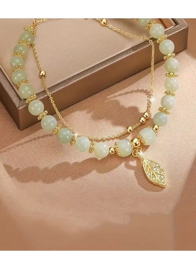 Goolsky Double-layer Green Beaded Bracele, Elegant Jewelry For Girls  - Image 4