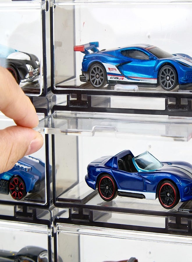 Saichotoy Hot Wheels Display Case: Stackable Toy Car Storage, Transparent Organizer for Matchbox & Hot Wheels 1/64 Scale Diecast Cars (32 Packs, Dark Tint Case Only) - Image 4