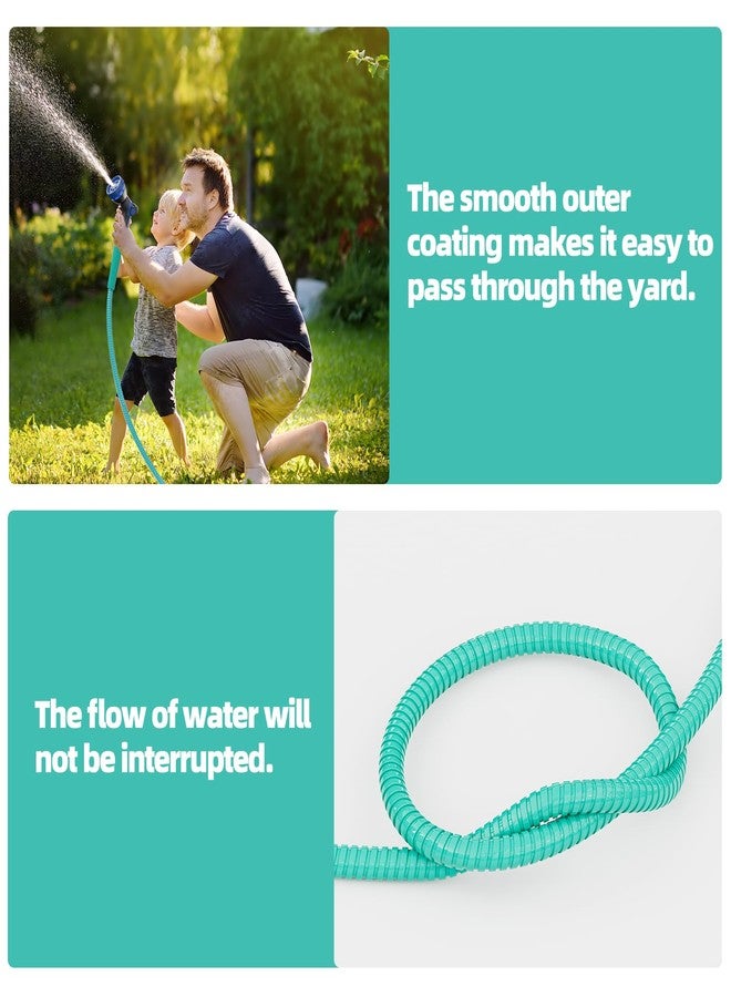 SPECILITE 50ft 304 Stainless Steel Garden Hose Metal, Heavy Duty Water Pipe with Nozzles for Yard, Outdoor - Flexible, Never Kink & Tangle, Puncture Resistant (Aqua) - Image 4