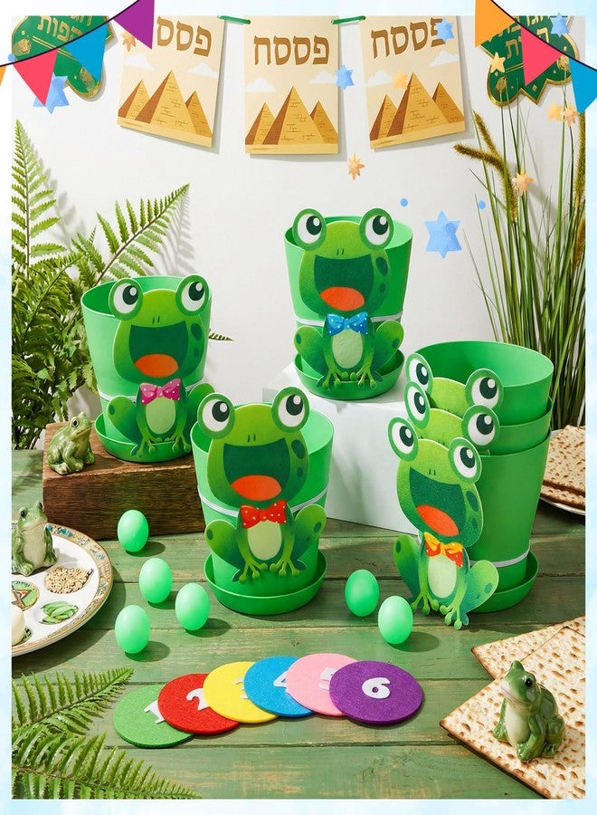 Vertintong Frog Toss Ball Game Frog Birthday Decorations with 6 Plastic Flower Pots 6 Frogs Decor 12 Balls Toss Play Set for Green Frogs Party Decorations Favors Supplies Indoor Outdoor - Image 4