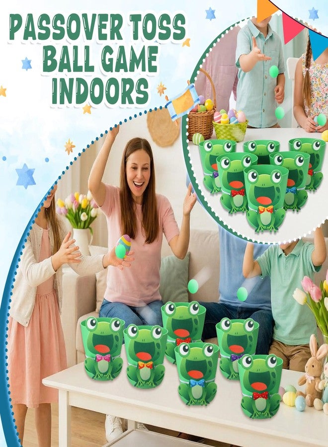Vertintong Frog Toss Ball Game Frog Birthday Decorations with 6 Plastic Flower Pots 6 Frogs Decor 12 Balls Toss Play Set for Green Frogs Party Decorations Favors Supplies Indoor Outdoor - Image 5