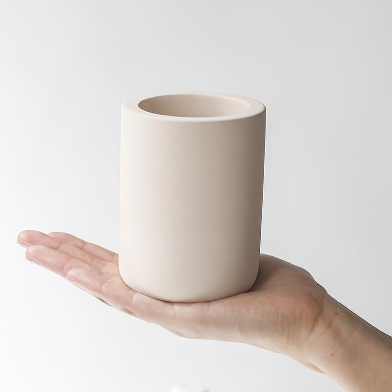 Selegna Drying Stone Toothbrush Holder, Diatomite Toothbrush Holders for Bathroom, Quick Drying Electric Toothbrush & Toothpaste Holder Cup, Diatomaceous Earth Bathroom Sink Organizer (Beige) - Image 5
