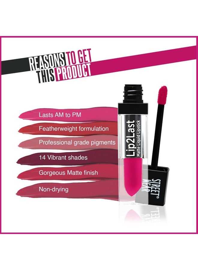 Street Wear Lip2Last Matte Liquid Lipstick -G.O.A.T Mauve (Mauve) - 5 Ml - Transferproof, Smudgeproof, Mask Friendly, Non-Drying Formula, Enriched With Vitamin E - Lasts Am To Pm! - Image 4