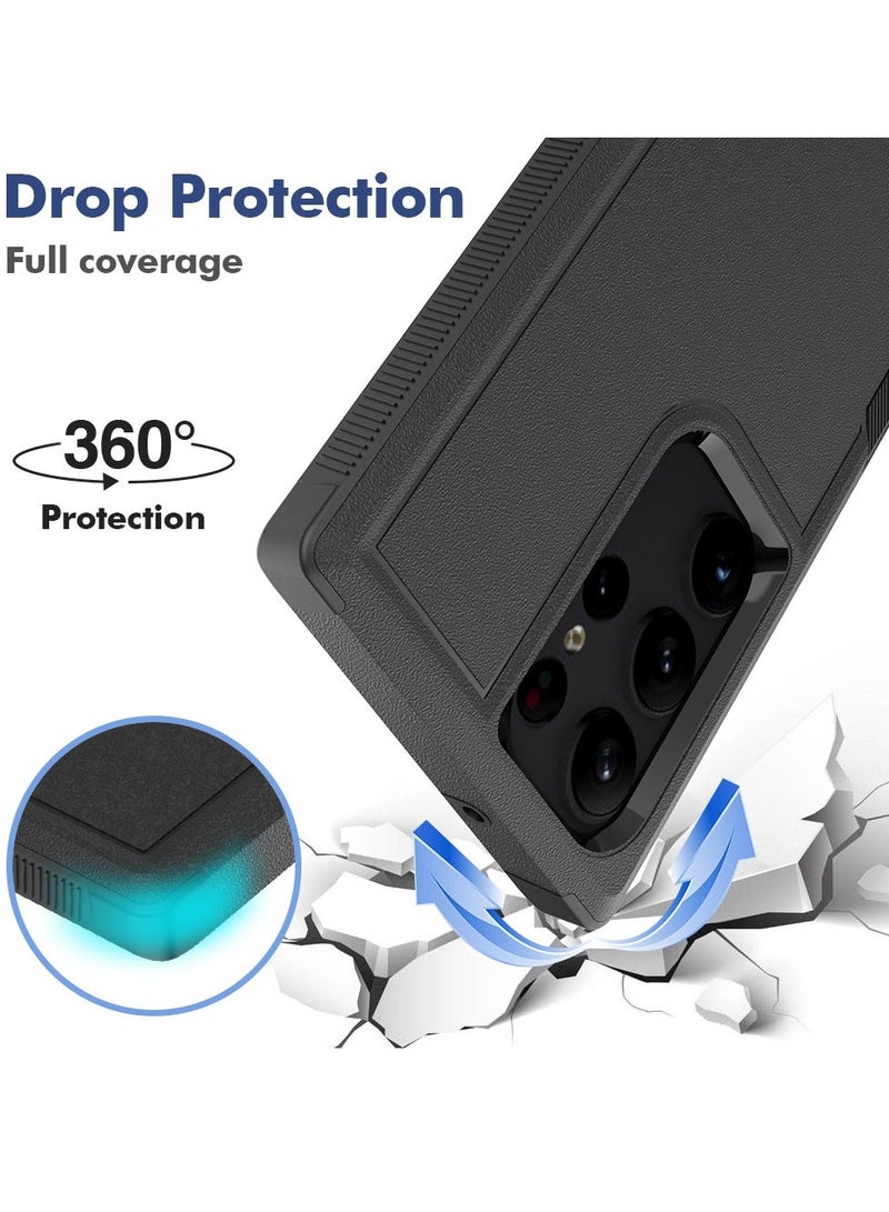Mmmon Compatible With Samsung Galaxy S23 Ultra Case Dual Layer Protective Heavy Duty Cell Phone Cover Shockproof Rugged Military Protection Bumper Tough For Samsung Galaxy S23 Ultra(Black) - Image 2