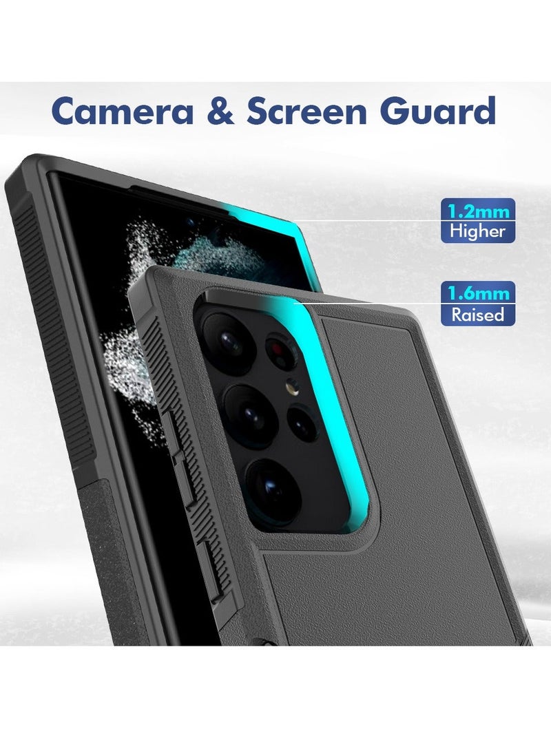 Mmmon Compatible With Samsung Galaxy S23 Ultra Case Dual Layer Protective Heavy Duty Cell Phone Cover Shockproof Rugged Military Protection Bumper Tough For Samsung Galaxy S23 Ultra(Black) - Image 3