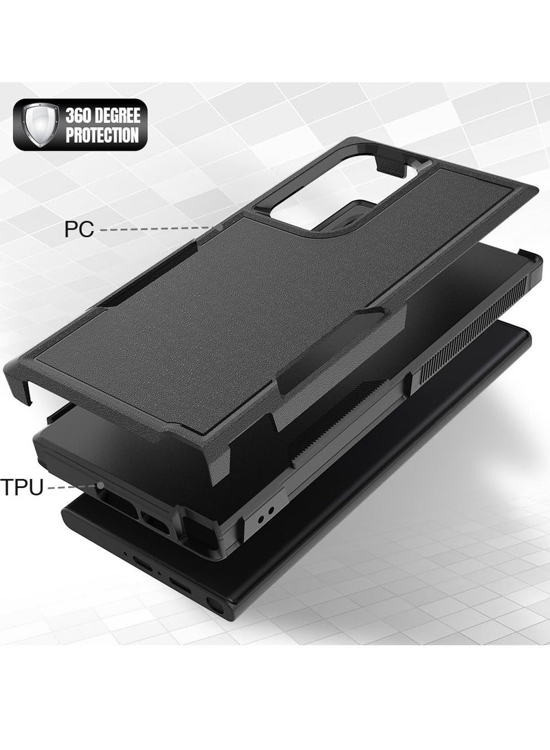 Mmmon Compatible With Samsung Galaxy S23 Ultra Case Dual Layer Protective Heavy Duty Cell Phone Cover Shockproof Rugged Military Protection Bumper Tough For Samsung Galaxy S23 Ultra(Black) - Image 5