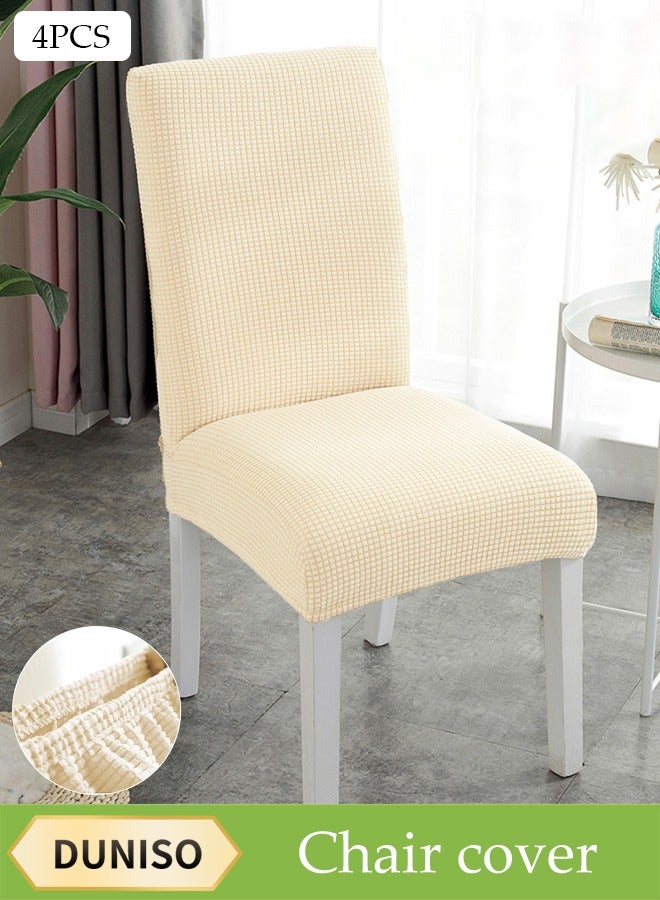 DUNISO 4 Pcs Stretch Dining Chair Covers,Thick Dining Chair Protective Cover,  Multifunctional Anti Fouling Stool Cover, Detachable And Washable, Suitable For Kitchen, Ceremony, Wedding, Banquet, Hotel  - Image 1