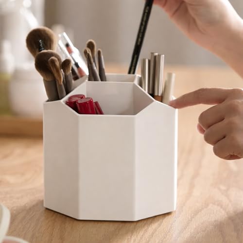 Dartler Makeup Brush Organizer – 5 Compartment Large Capacity Cosmetic Brush Holder for Vanity | Dustproof, Waterproof Makeup Storage Box for Desk & Countertop - Image 1