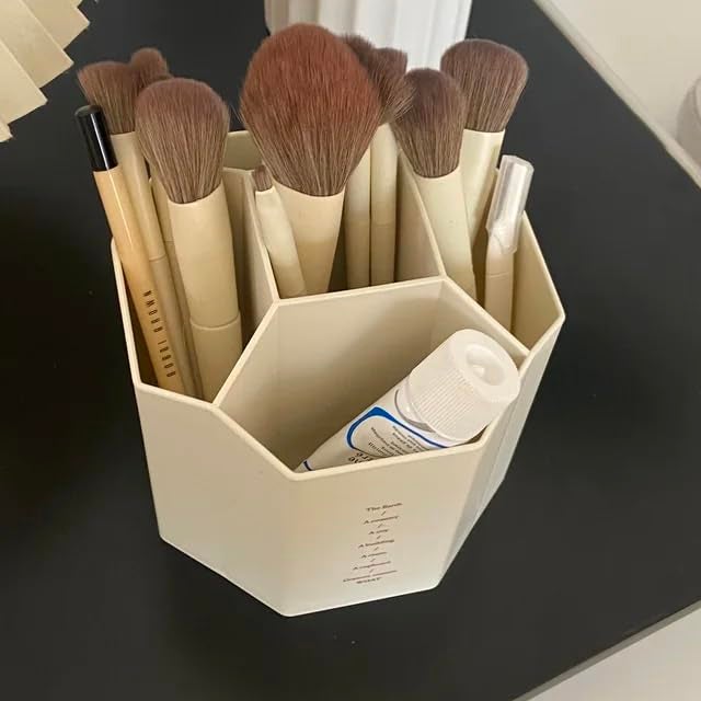 Dartler Makeup Brush Organizer – 5 Compartment Large Capacity Cosmetic Brush Holder for Vanity | Dustproof, Waterproof Makeup Storage Box for Desk & Countertop - Image 3