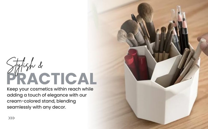 Dartler Makeup Brush Organizer – 5 Compartment Large Capacity Cosmetic Brush Holder for Vanity | Dustproof, Waterproof Makeup Storage Box for Desk & Countertop - Image 5