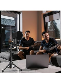 General Desktop microphone stand, microphone tripod, microphone stand height adjustable, shock-proof mounting microphone clip 1/4 "to 5/8" adapter with blowout preventer, for Blue Yeti Snowball  - Image 2