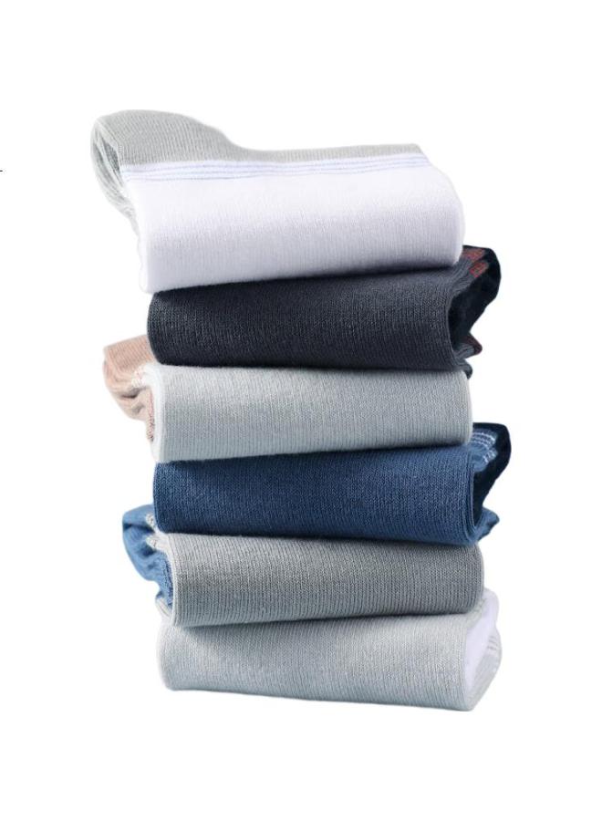 Yimian Men's Cotton Antibacterial Deodorant Short Socks Summer Boat Socks Thin Breathable Low-cut Sports Short Tube Socks 6 Pairs - Image 2