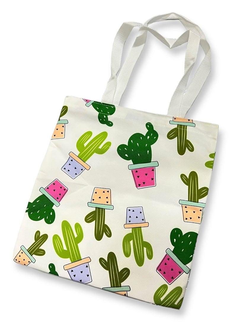 بارتي تايم حقيبة حمل كلاسيكية 34 * 37 سم المتسوق حقائب أزياء صديقة للبيئة توريد تصميم الصبار