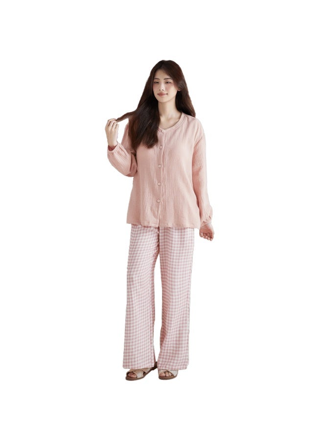Your Sun Yiershuang Double-layer Cotton Gauze Padded Women's Pajama Set Long Sleeve Cardigan Loose Homewear Autumn Winter - Image 4