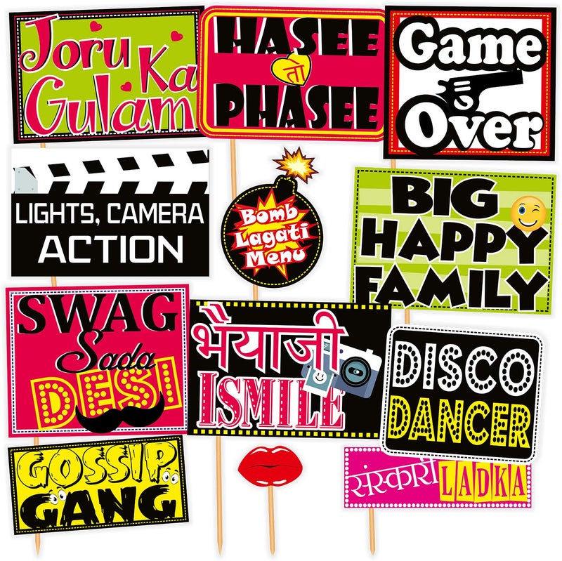 SYGA Set of 12 Funny Wedding Party Photo Booth Props Craft Item - Image 1