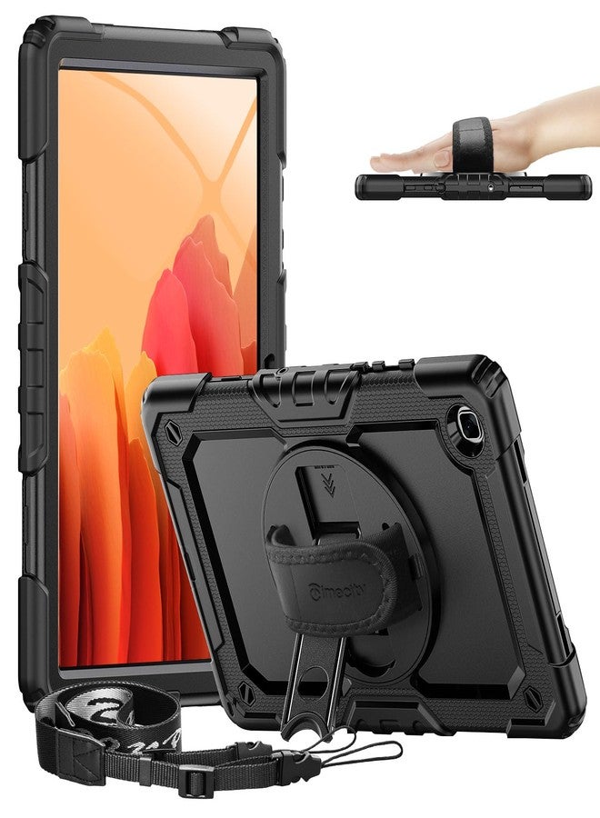Timecity Case for Galaxy Tab A7 10.4 Inch 2020, SM-T500/ T505/ T507, Case for 2022 SM-T503/509, Durable Sturdy Case with Screen Protector Swivel Stand Hand Shoulder Strap Full-Body Drop-Proof - Black - Image 1
