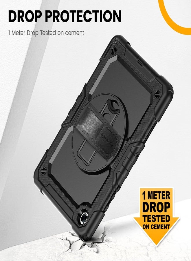 Timecity Case for Galaxy Tab A7 10.4 Inch 2020, SM-T500/ T505/ T507, Case for 2022 SM-T503/509, Durable Sturdy Case with Screen Protector Swivel Stand Hand Shoulder Strap Full-Body Drop-Proof - Black - Image 3