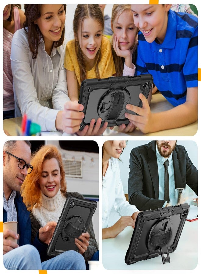 Timecity Case for Galaxy Tab A7 10.4 Inch 2020, SM-T500/ T505/ T507, Case for 2022 SM-T503/509, Durable Sturdy Case with Screen Protector Swivel Stand Hand Shoulder Strap Full-Body Drop-Proof - Black - Image 5