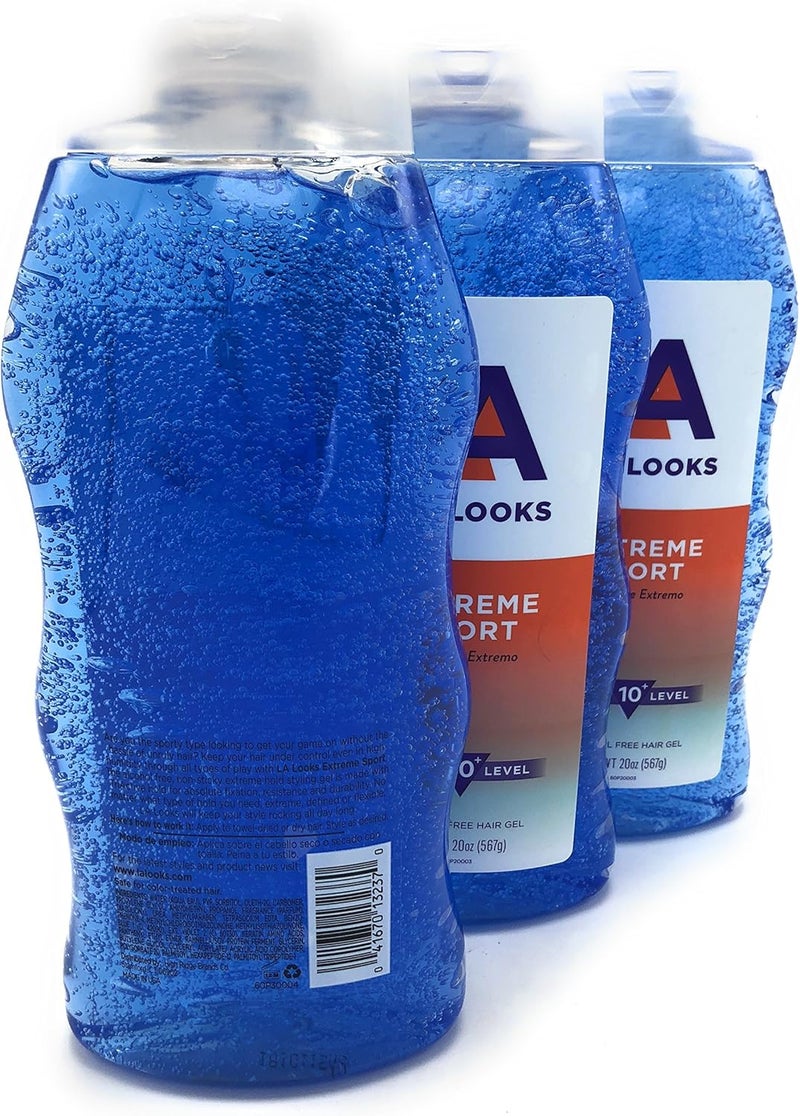 L.A. Looks Extreme Sport Hair Gel - Mega Hold 10+ Level, 20 oz (Pack of 3) - Image 2