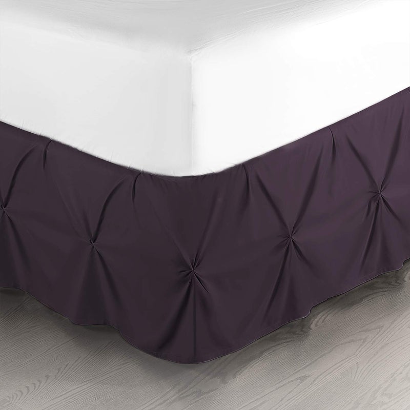 Nestl Purple Bed Skirt Queen Size Pinch Pleat Queen Bed Skirt 14 Inch Drop Queen Bedskirt Hotel Quality Purple Bed Skirts Premium Microfiber Bedskirt for Queen Bed Purple Queen Bed Skirt