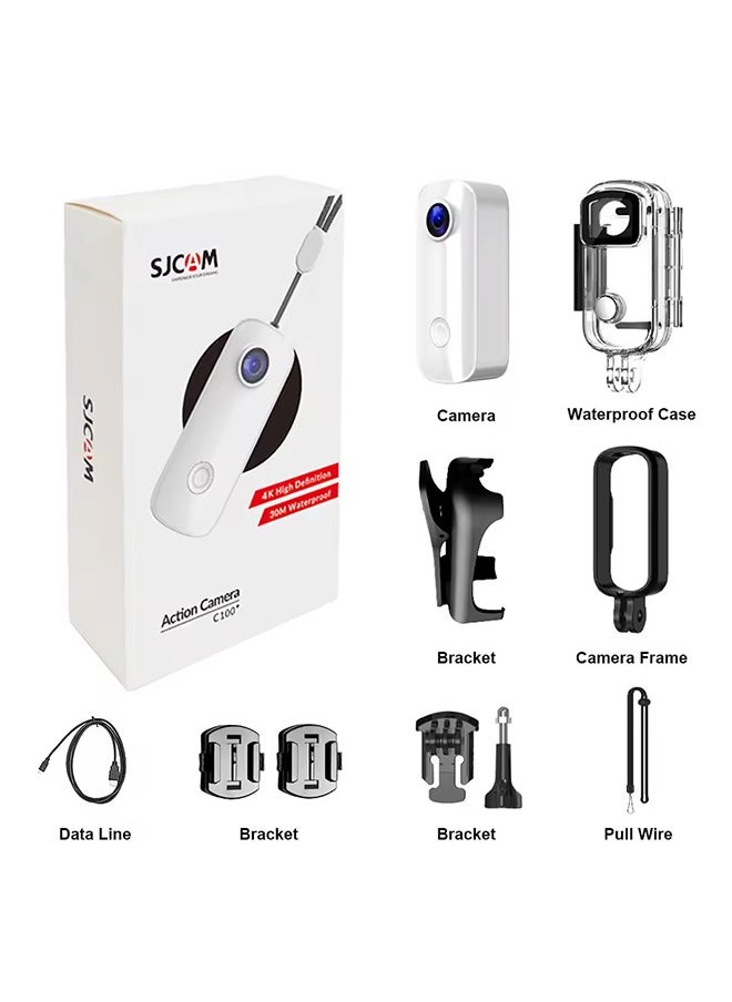 أس جي كام - كاميرا SJCAM C100 Plus Action بدقة 4K ومسافة 30 متر ومقاومة للماء وشبكة WiFi 2.4 جيجاهرتز وكاميرا رياضية EIS وخوذة دراجة نارية وبطاقة TF سعة 32 جيجابايت - Image 1