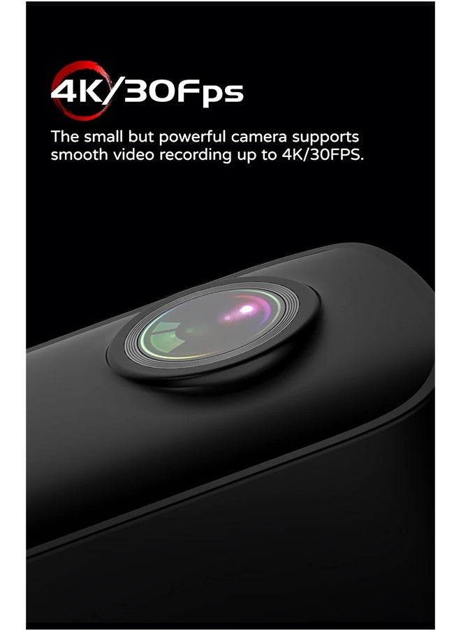 أس جي كام - كاميرا SJCAM C100 Plus Action بدقة 4K ومسافة 30 متر ومقاومة للماء وشبكة WiFi 2.4 جيجاهرتز وكاميرا رياضية EIS وخوذة دراجة نارية وبطاقة TF سعة 32 جيجابايت - Image 1