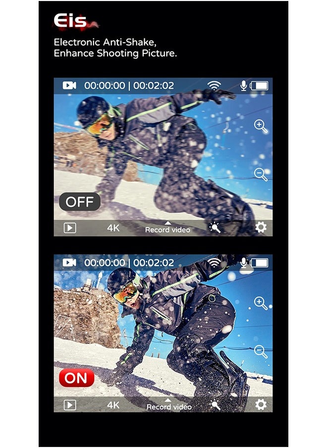 أس جي كام - كاميرا SJCAM C100 Plus Action بدقة 4K ومسافة 30 متر ومقاومة للماء وشبكة WiFi 2.4 جيجاهرتز وكاميرا رياضية EIS وخوذة دراجة نارية وبطاقة TF سعة 32 جيجابايت - Image 1