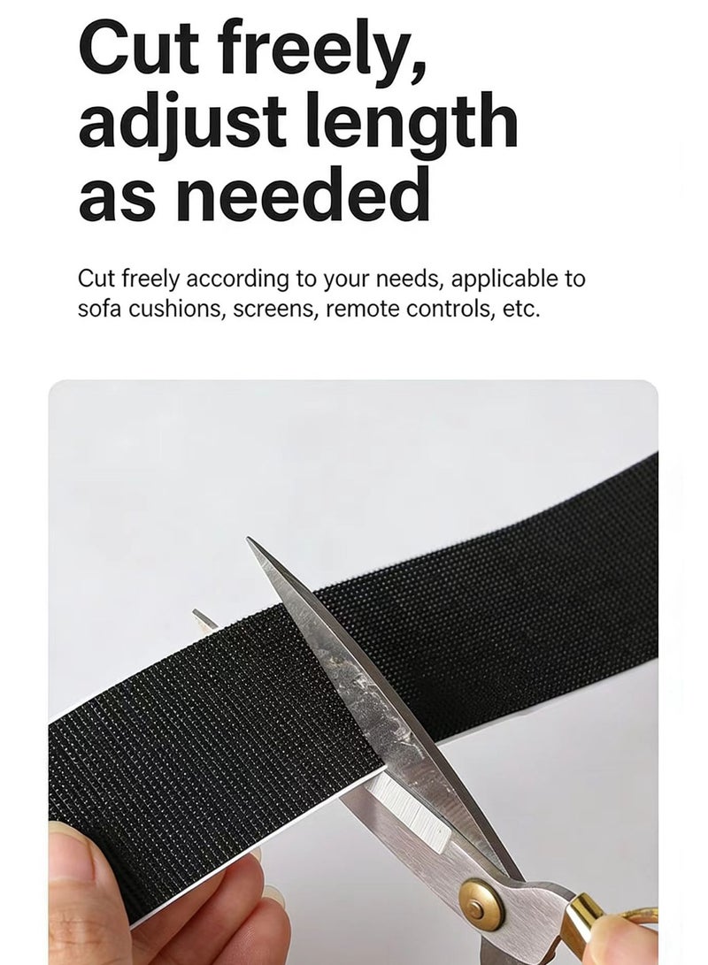 جميل شرائط لاصقة ذاتية اللصق من نوع هوك آند لوب، شريط فيلكرو قابل لإعادة الاستخدام، لاصق على الوجهين مناسب للستائر والنوافذ والحرف اليدوية DIY والاستخدام المكتبي والمنزلي (1 لفة بطول 10 أمتار وعرض 4 سم) - Image 4