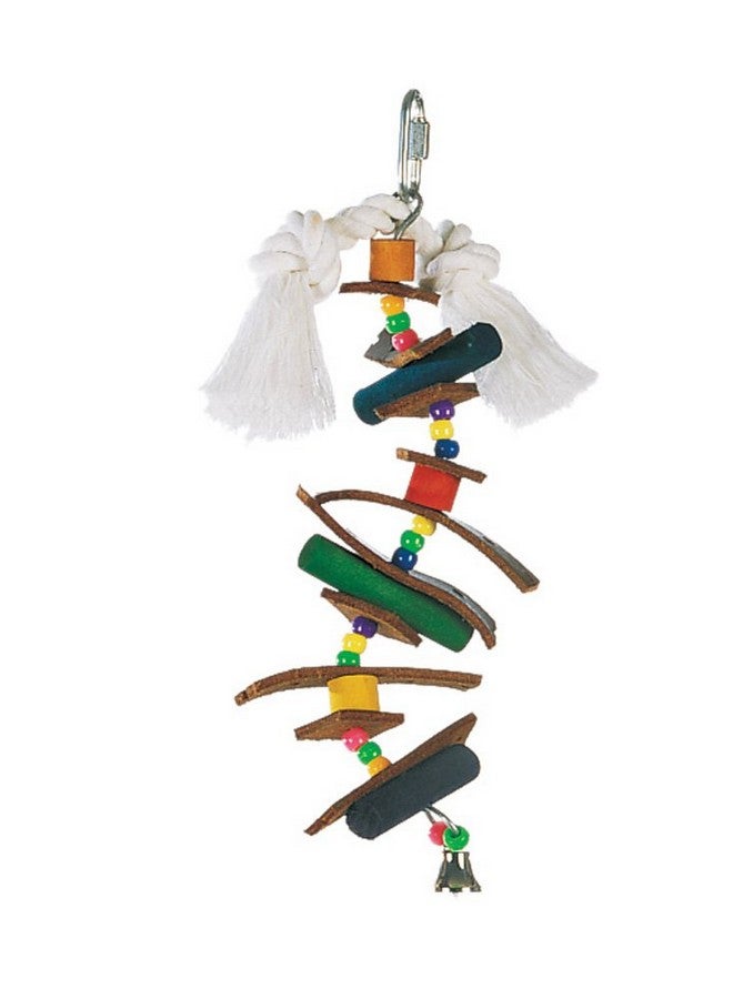 Living World Small Skewer with Wood Pegs, Beads, Leather Strips & Bell