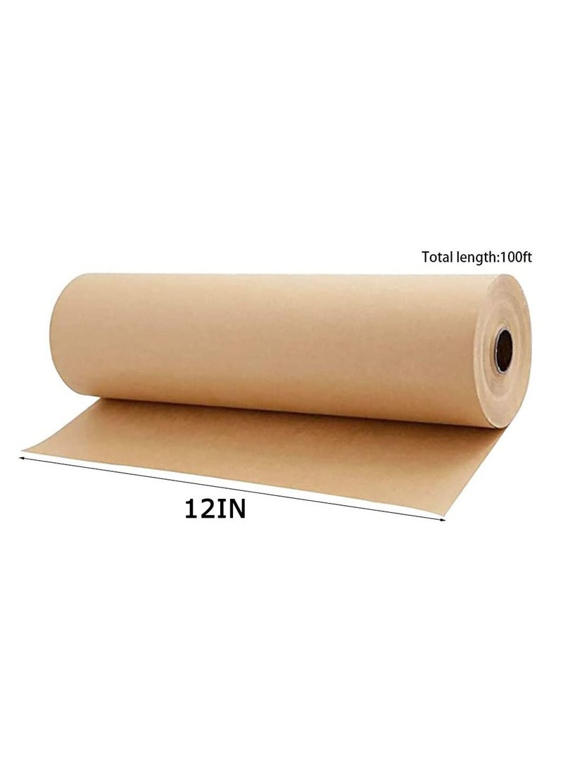 Y&D - Kraft Paper Roll, 12Inch Brown Packing Roll Perfect for Crafts, Art, Small Gift Wrapping, Packing, Postal, Shipping, Dunnage and Parcel - Image 1